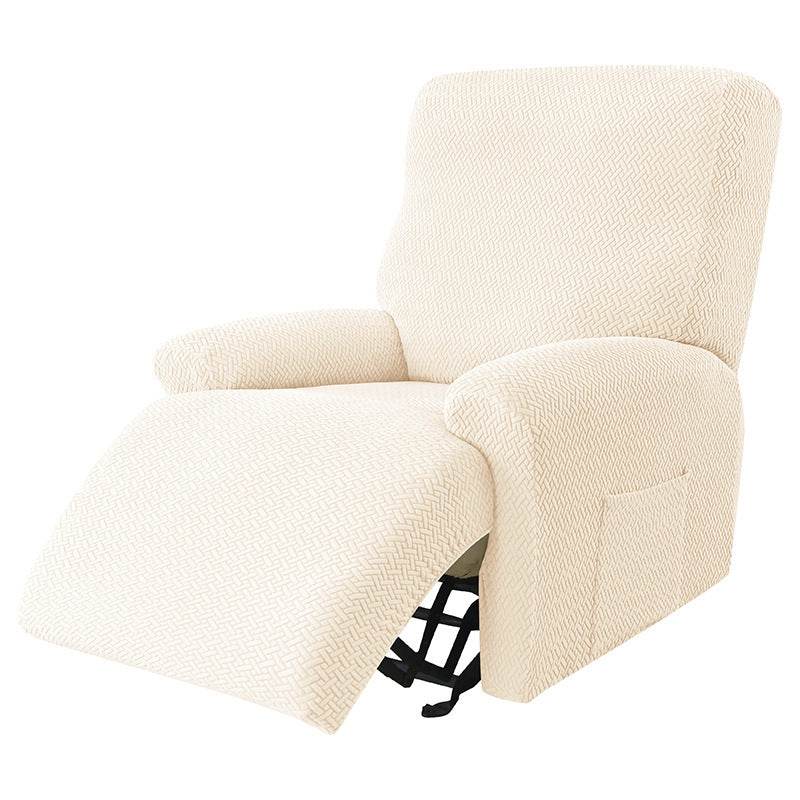 Cross-border European-style Recliner Stretch Sofa Cover Thickened Diagonal Stripe Fleece Recliner Protective Pad Non-slip Furniture Set - Mubimart