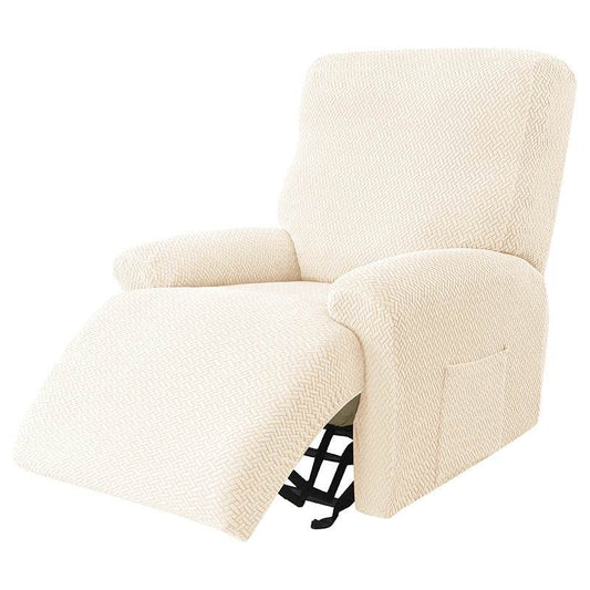Cross-border European-style Recliner Stretch Sofa Cover Thickened Diagonal Stripe Fleece Recliner Protective Pad Non-slip Furniture Set - Mubimart