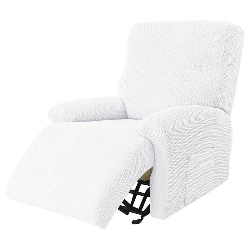 Cross-border European-style Recliner Stretch Sofa Cover Thickened Diagonal Stripe Fleece Recliner Protective Pad Non-slip Furniture Set - Mubimart