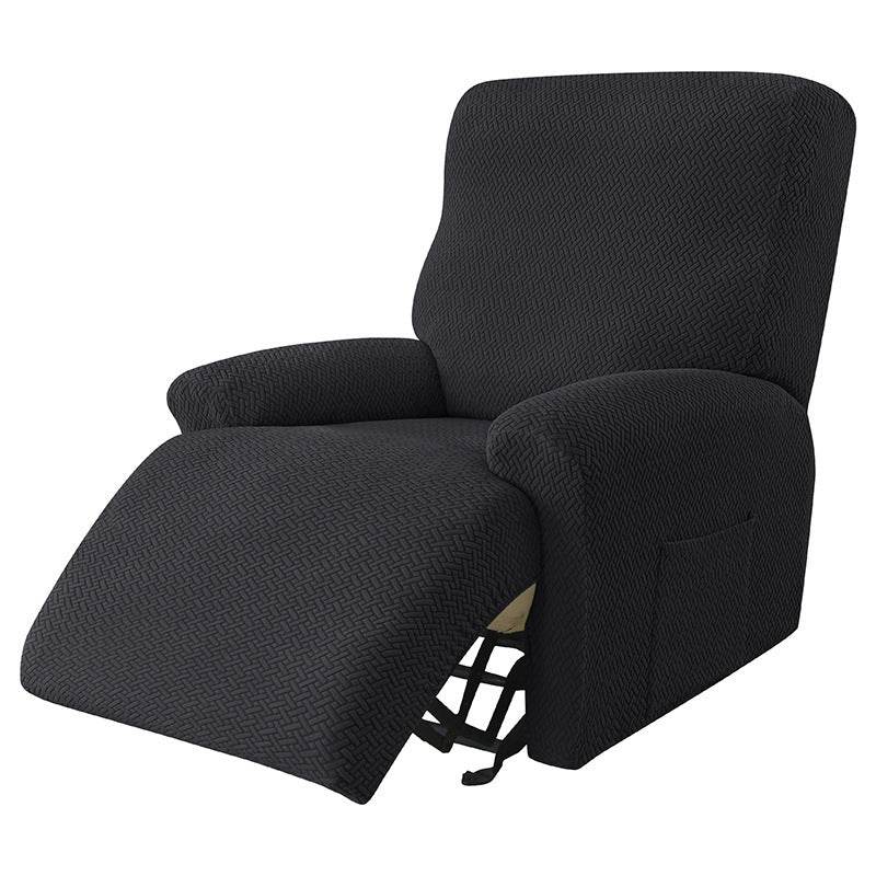 Cross-border European-style Recliner Stretch Sofa Cover Thickened Diagonal Stripe Fleece Recliner Protective Pad Non-slip Furniture Set - Mubimart