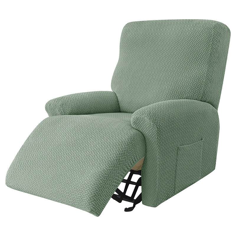 Cross-border European-style Recliner Stretch Sofa Cover Thickened Diagonal Stripe Fleece Recliner Protective Pad Non-slip Furniture Set - Mubimart