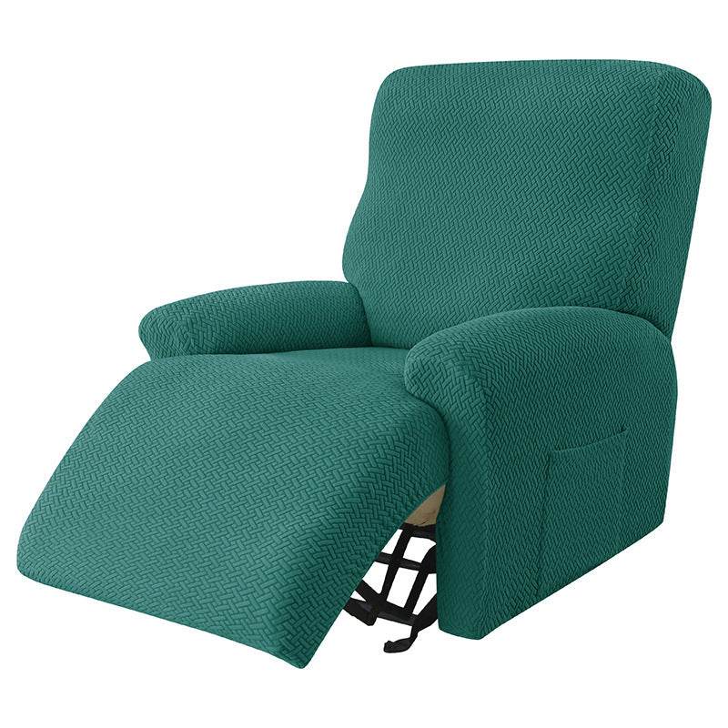 Cross-border European-style Recliner Stretch Sofa Cover Thickened Diagonal Stripe Fleece Recliner Protective Pad Non-slip Furniture Set - Mubimart