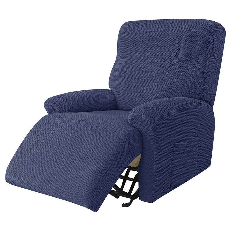Cross-border European-style Recliner Stretch Sofa Cover Thickened Diagonal Stripe Fleece Recliner Protective Pad Non-slip Furniture Set - Mubimart