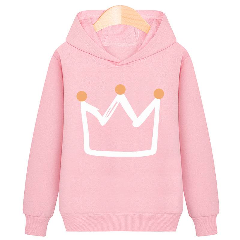 Crown hooded plus velvet sweatshirt - Mubimart