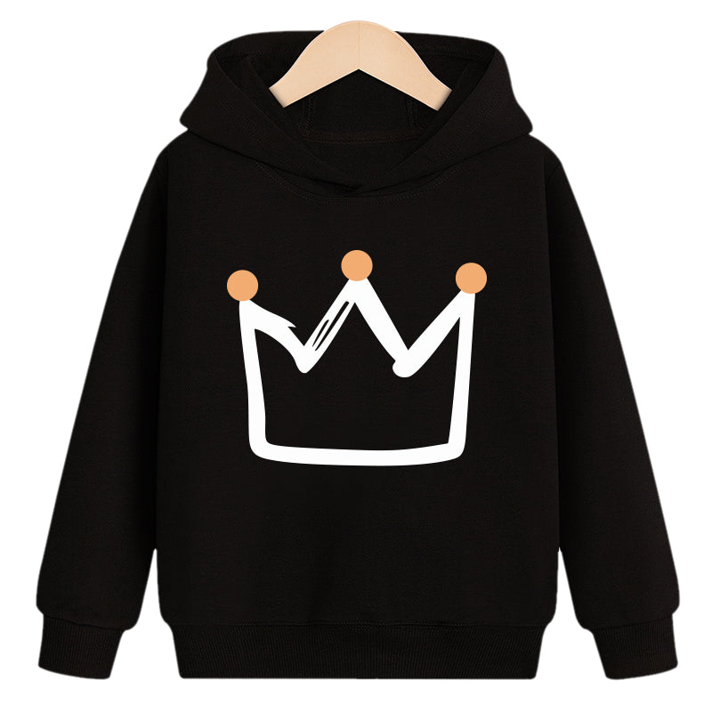 Crown hooded plus velvet sweatshirt - Mubimart -  