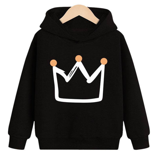Crown hooded plus velvet sweatshirt - Mubimart