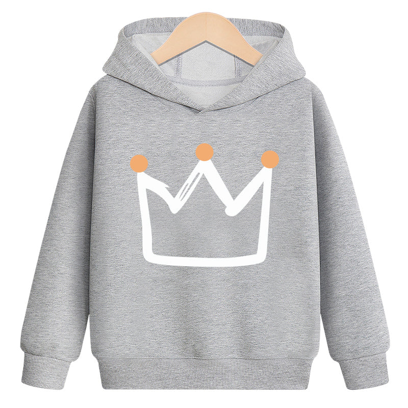 Crown hooded plus velvet sweatshirt - Mubimart -  