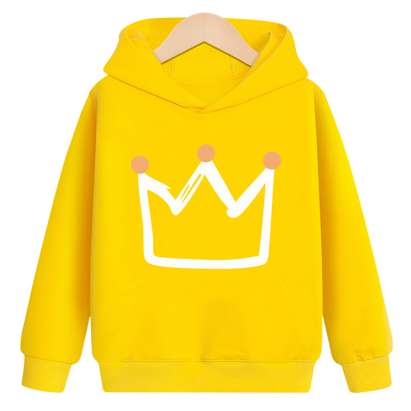 Crown hooded plus velvet sweatshirt - Mubimart -  