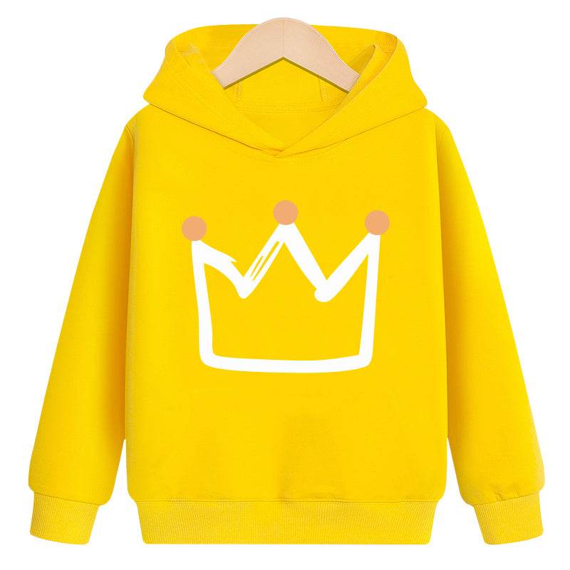 Crown hooded plus velvet sweatshirt - Mubimart