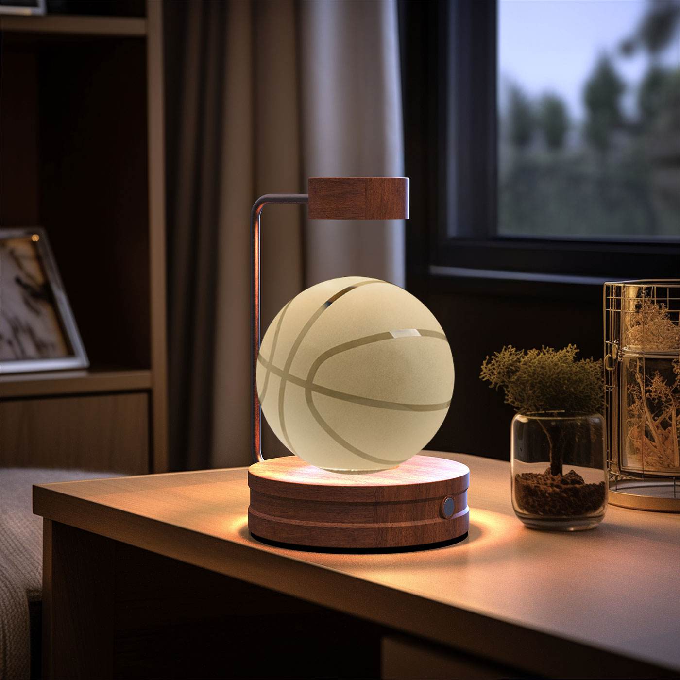 Crystal Ball Cosmic Dinosaur Indoor Night Light USB Power Warm Bedside Light Birthday Gift Night Lamp - Mubimart