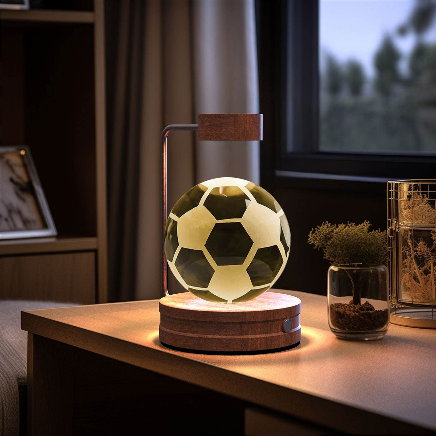Crystal Ball Cosmic Dinosaur Indoor Night Light USB Power Warm Bedside Light Birthday Gift Night Lamp - Mubimart