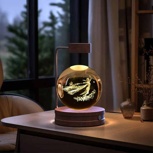 Crystal Ball Cosmic Dinosaur Indoor Night Light USB Power Warm Bedside Light Birthday Gift Night Lamp - Mubimart