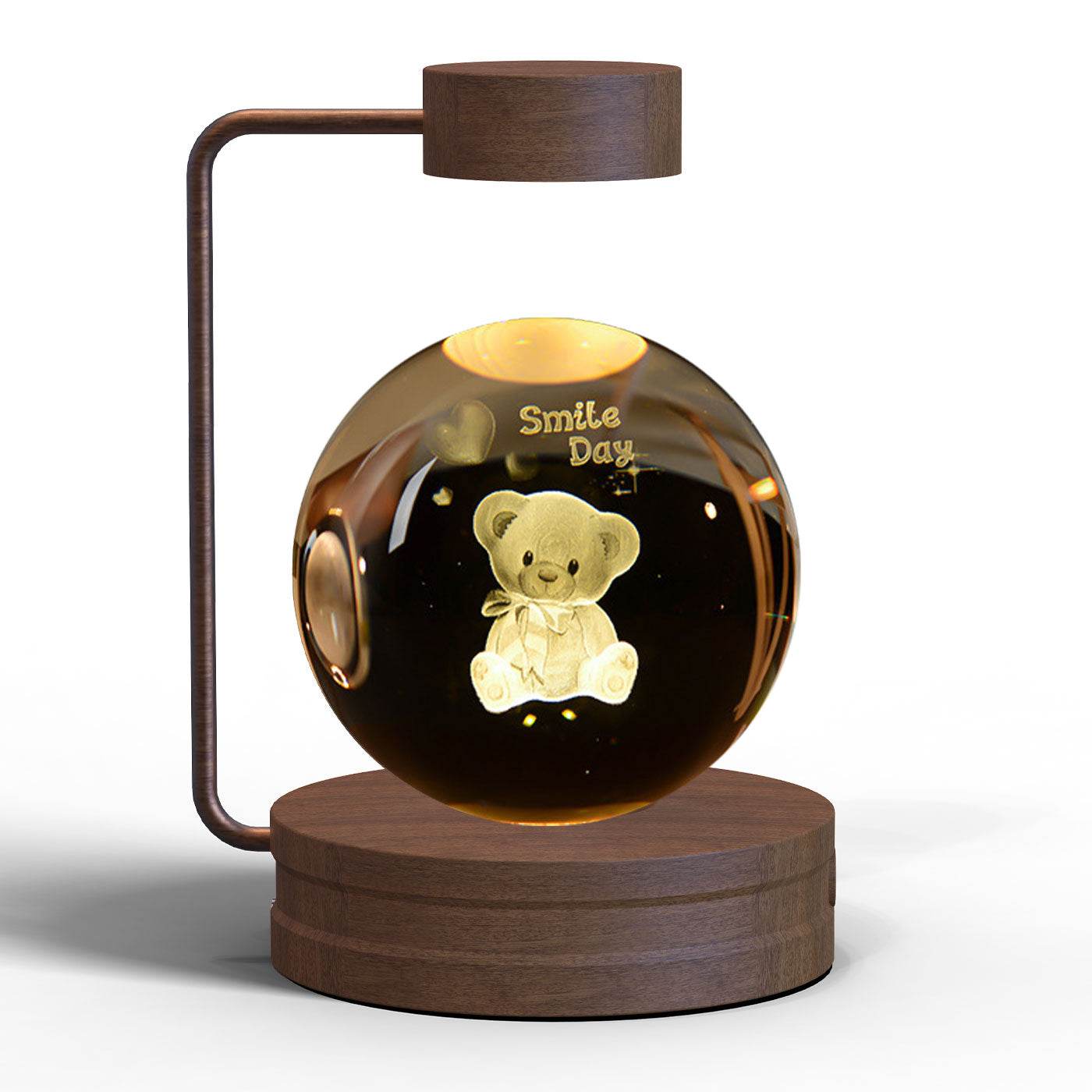 Crystal Ball Cosmic Dinosaur Indoor Night Light USB Power Warm Bedside Light Birthday Gift Night Lamp - Mubimart