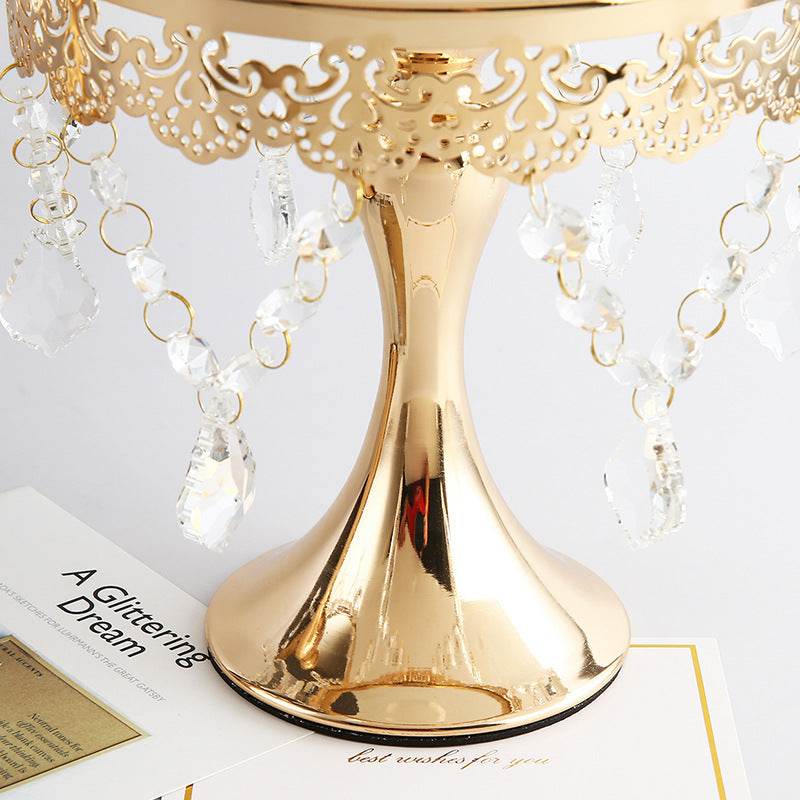 Crystal Cake Dessert Stand Creative Metal Iron Tray Ornament - Mubimart