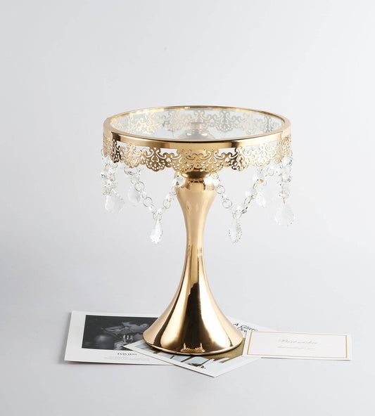 Crystal Cake Dessert Stand Creative Metal Iron Tray Ornament - Mubimart