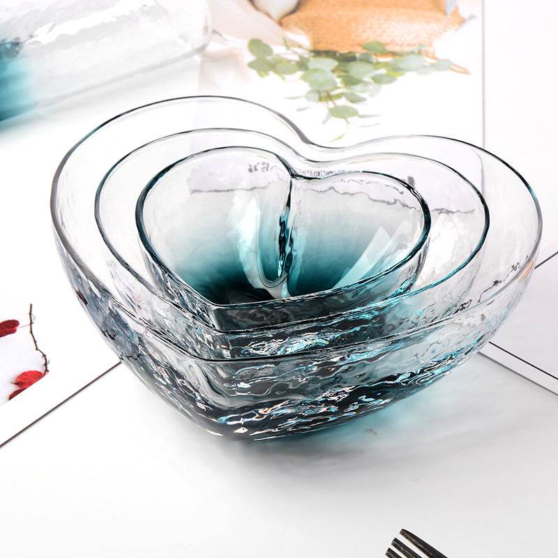 Crystal Glass Heart-shaped Dessert Bowl - Mubimart
