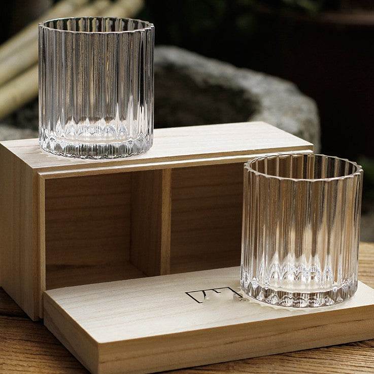 Crystal Glass Water Cup Box Set - Mubimart