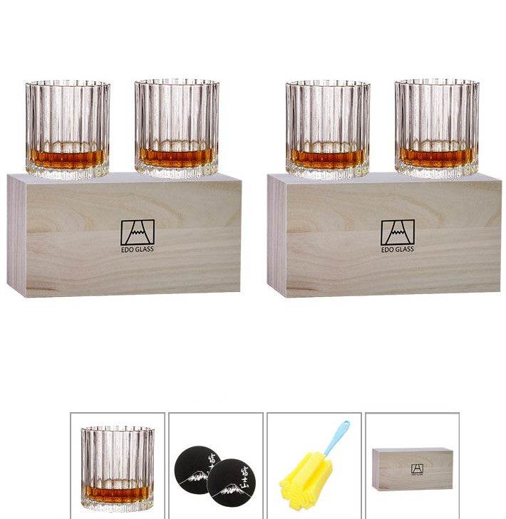 Crystal Glass Water Cup Box Set - Mubimart