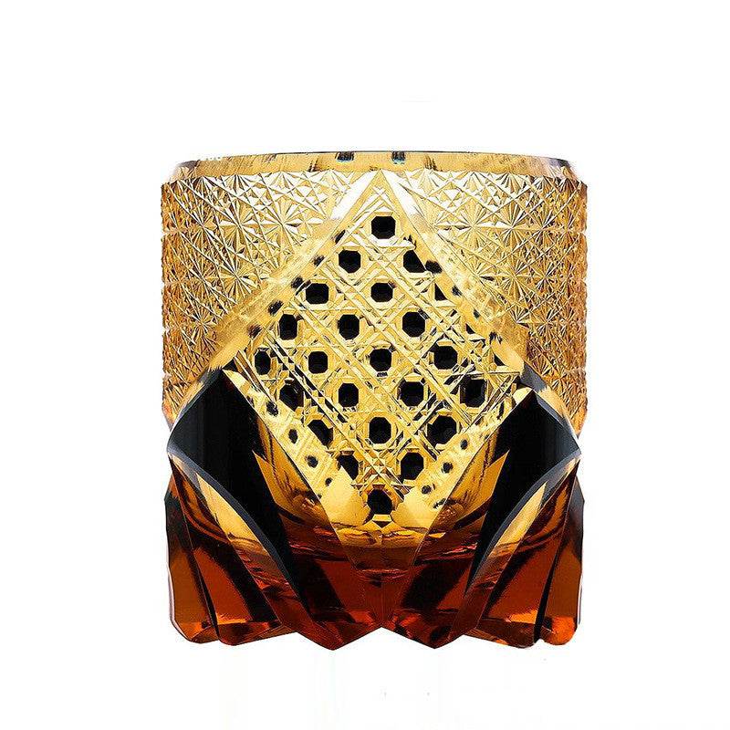 Crystal Glass Whiskey Glass Hand Carved - Mubimart