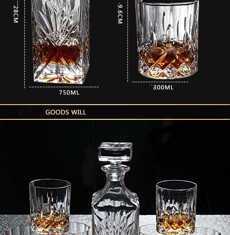 Crystal Glass Whiskey Glass Set - Mubimart -  