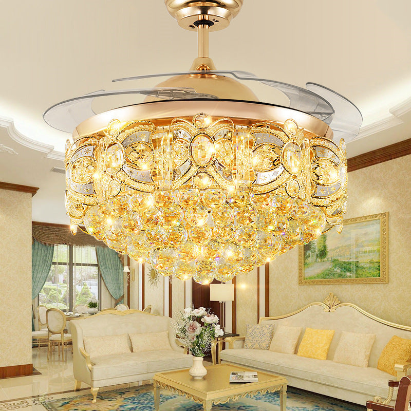 Crystal LED Ceiling Fan Light For Restaurant - Mubimart - Ceiling Fans 