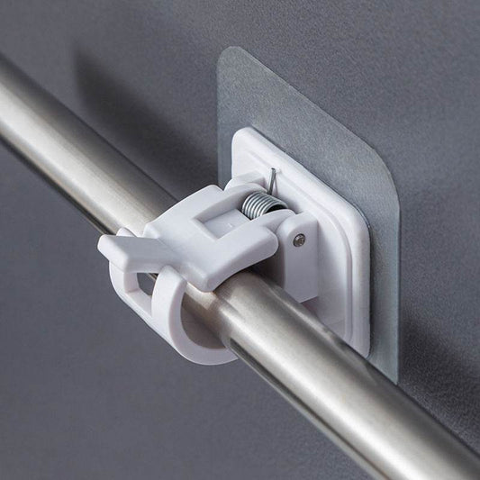 Curtain Hook Telescopic Rod Fixed Clamp Bracket Paste Without Drilling Household - Mubimart