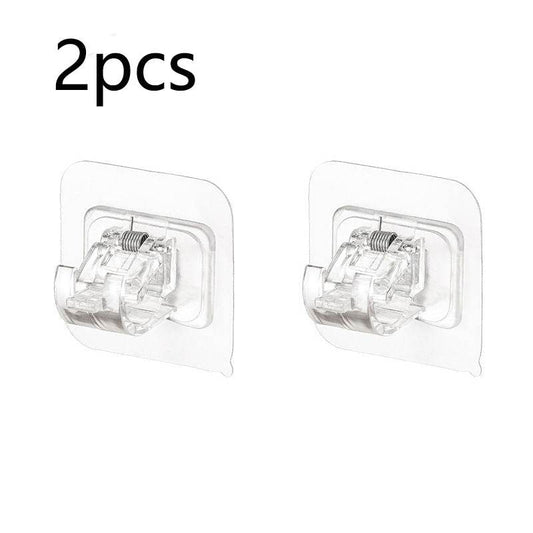Curtain Hook Telescopic Rod Fixed Clamp Bracket Paste Without Drilling Household - Mubimart