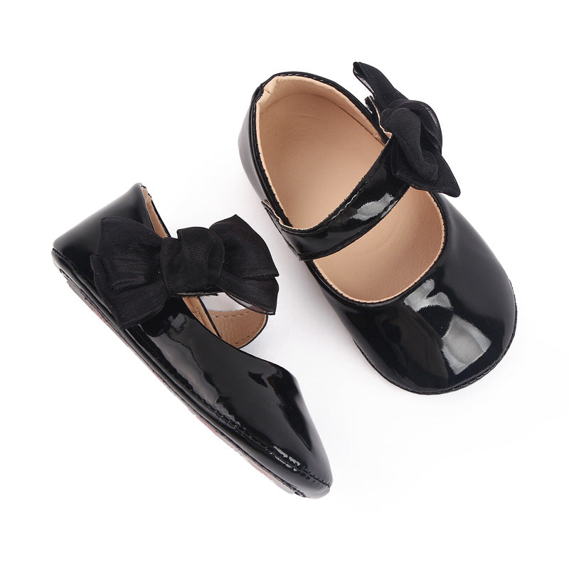 Cute Baby Girl Patent Leather Bowknot Toddler Shoes 0-1 Years Old Baby's Shoes Spring And Autumn - Mubimart -  