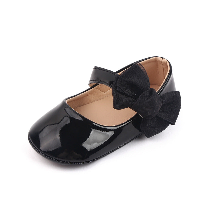 Cute Baby Girl Patent Leather Bowknot Toddler Shoes 0-1 Years Old Baby's Shoes Spring And Autumn - Mubimart -  