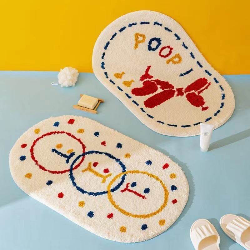 Cute Cartoon Cashmere Rug Bathroom Absorbent - Mubimart