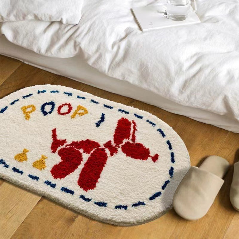 Cute Cartoon Cashmere Rug Bathroom Absorbent - Mubimart -  