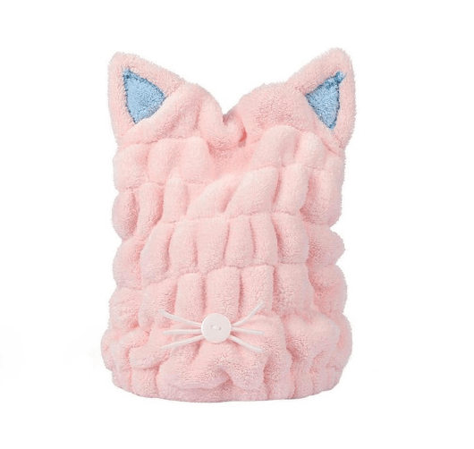Cute Cat Ears Hair-Drying Towel Bath - Mubimart