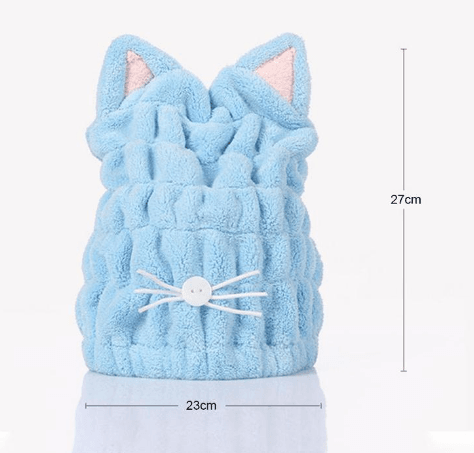 Cute Cat Ears Hair-Drying Towel Bath - Mubimart