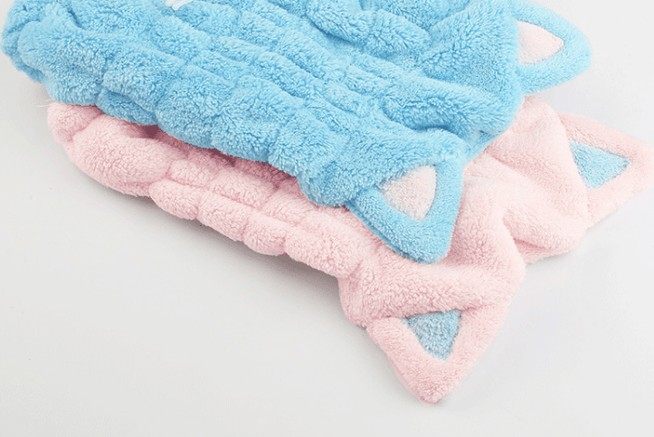 Cute Cat Ears Hair-Drying Towel Bath - Mubimart