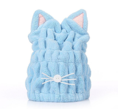 Cute Cat Ears Hair-Drying Towel Bath - Mubimart - Hair Towel 