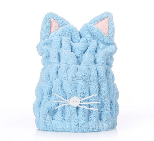Cute Cat Ears Hair-Drying Towel Bath - Mubimart