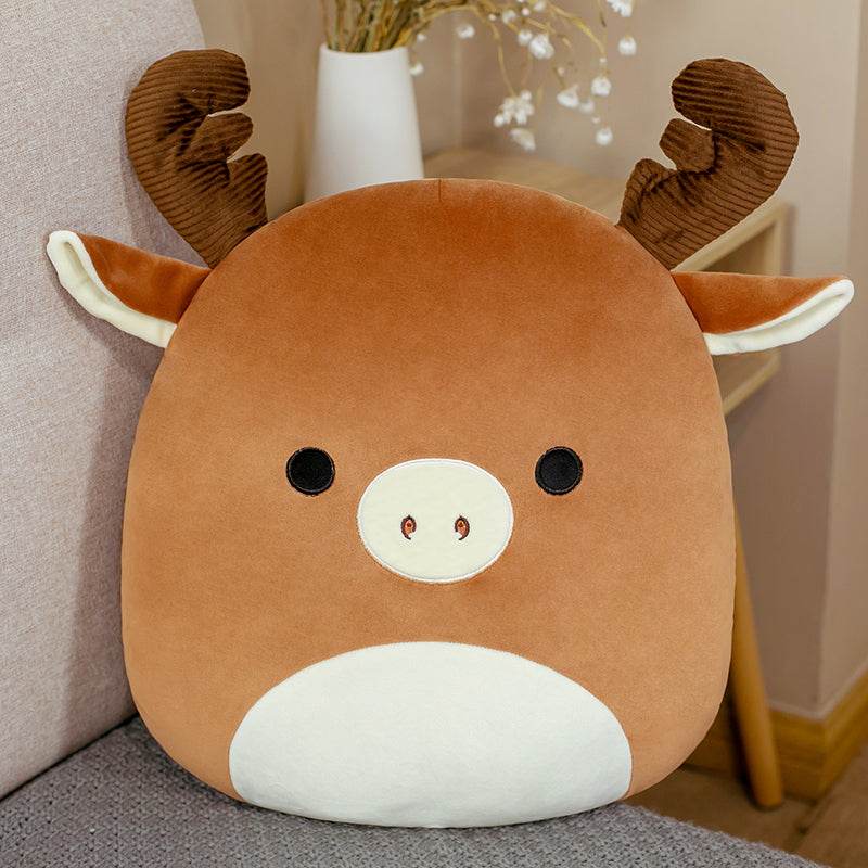 Cute Fat Fat Plush Toy Animal Doll Kawaii Deer Pig Soft Pillow Buddy Stuffed Cushion ValentineS Gift For Kids Girl - Mubimart