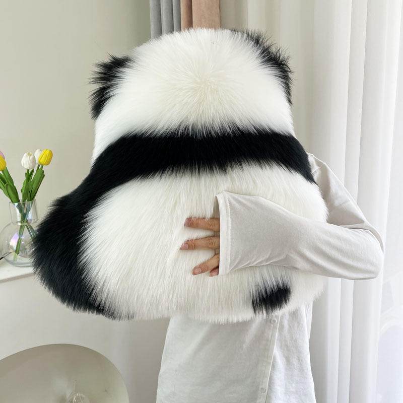Cute Panda Back View Bedside Pillow Cushion - Mubimart
