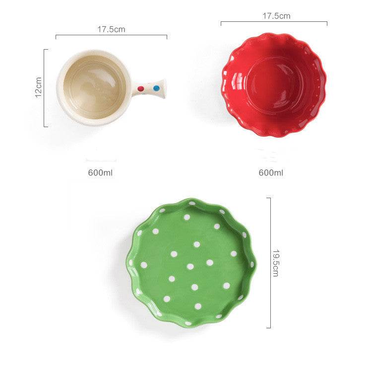 Cute dessert bowl soup bowl set - Mubimart