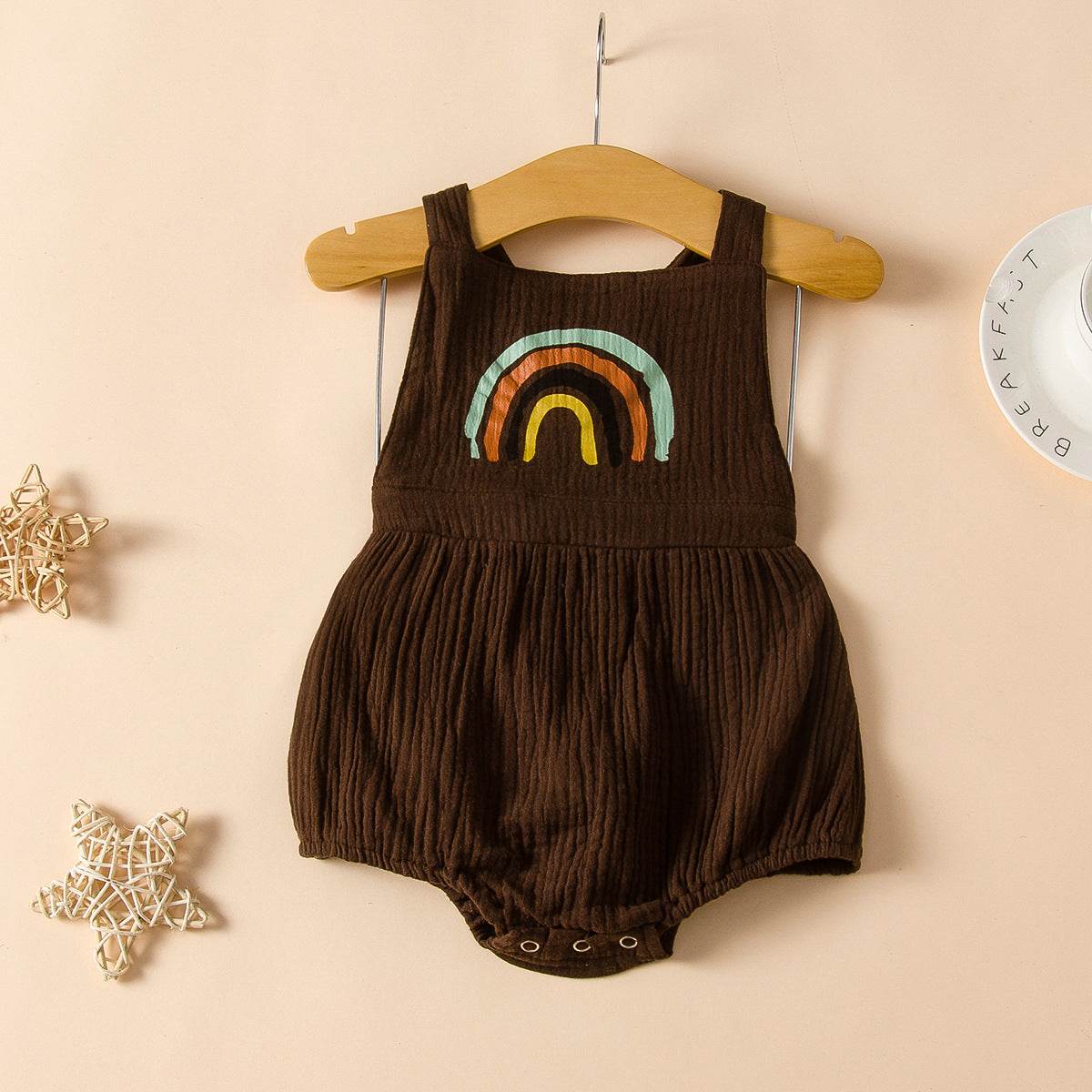 Cute newborn baby rainbow jumpsuit - Mubimart