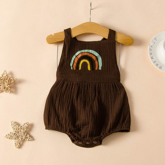 Cute newborn baby rainbow jumpsuit - Mubimart