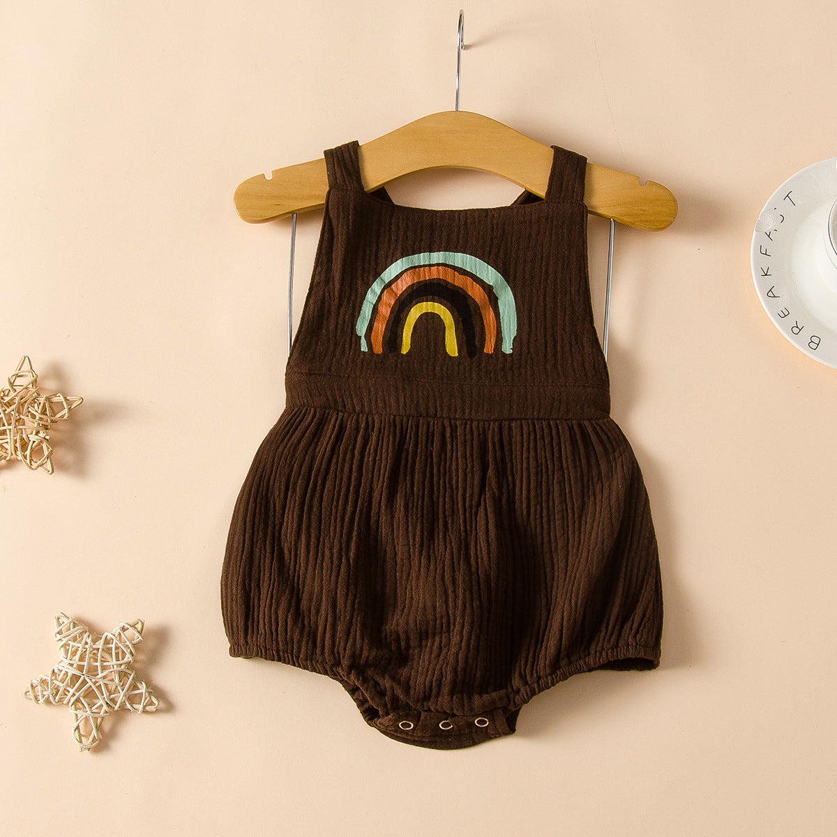 Cute newborn baby rainbow jumpsuit - Mubimart -  