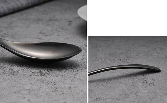 Cutlery Cutlery Stainless Steel Western Tableware Titanium Plated Black Gold - Mubimart