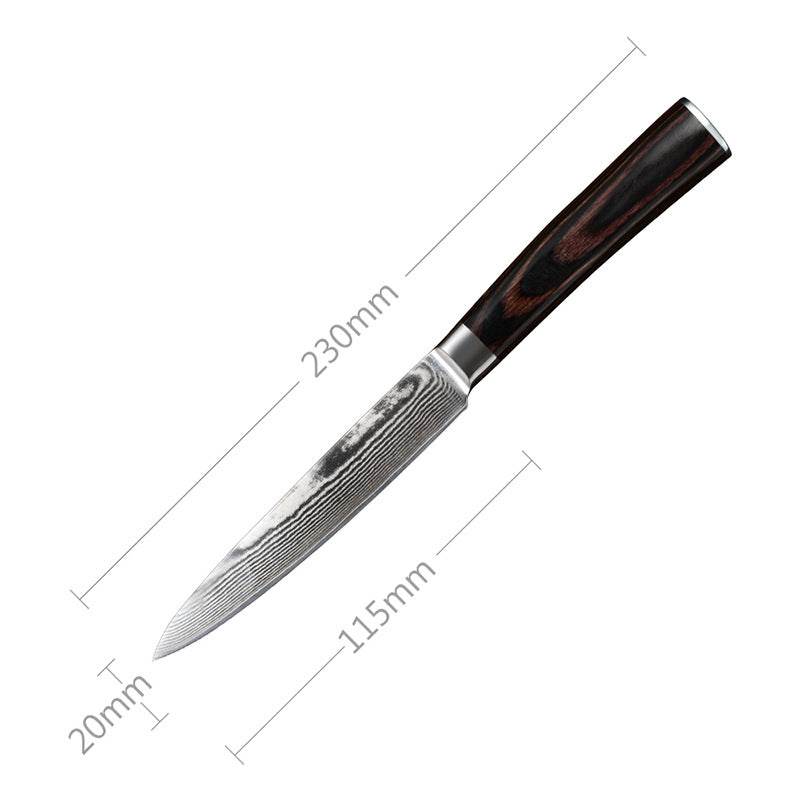 Damascus Fruit Knife Multipurpose Knife Japanese Santoku Knife Gift Knife - Mubimart
