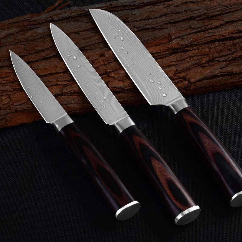 Damascus Fruit Knife Multipurpose Knife Japanese Santoku Knife Gift Knife - Mubimart