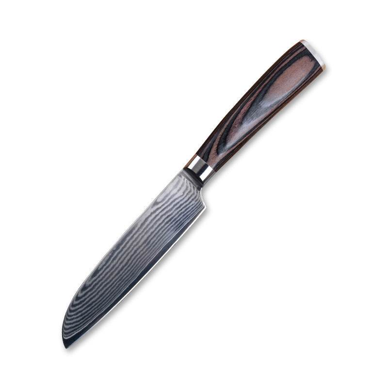 Damascus Fruit Knife Multipurpose Knife Japanese Santoku Knife Gift Knife - Mubimart
