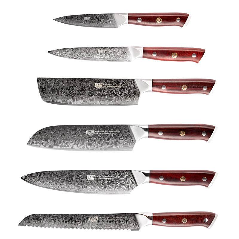 Damascus Six-piece Knife Set Chef's Special Knife - Mubimart