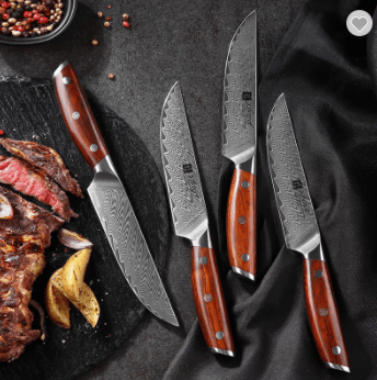 Damascus Steel Knife Professional Steak Knife Set Western Knife Steak Knife Main Dinner Knife - Mubimart