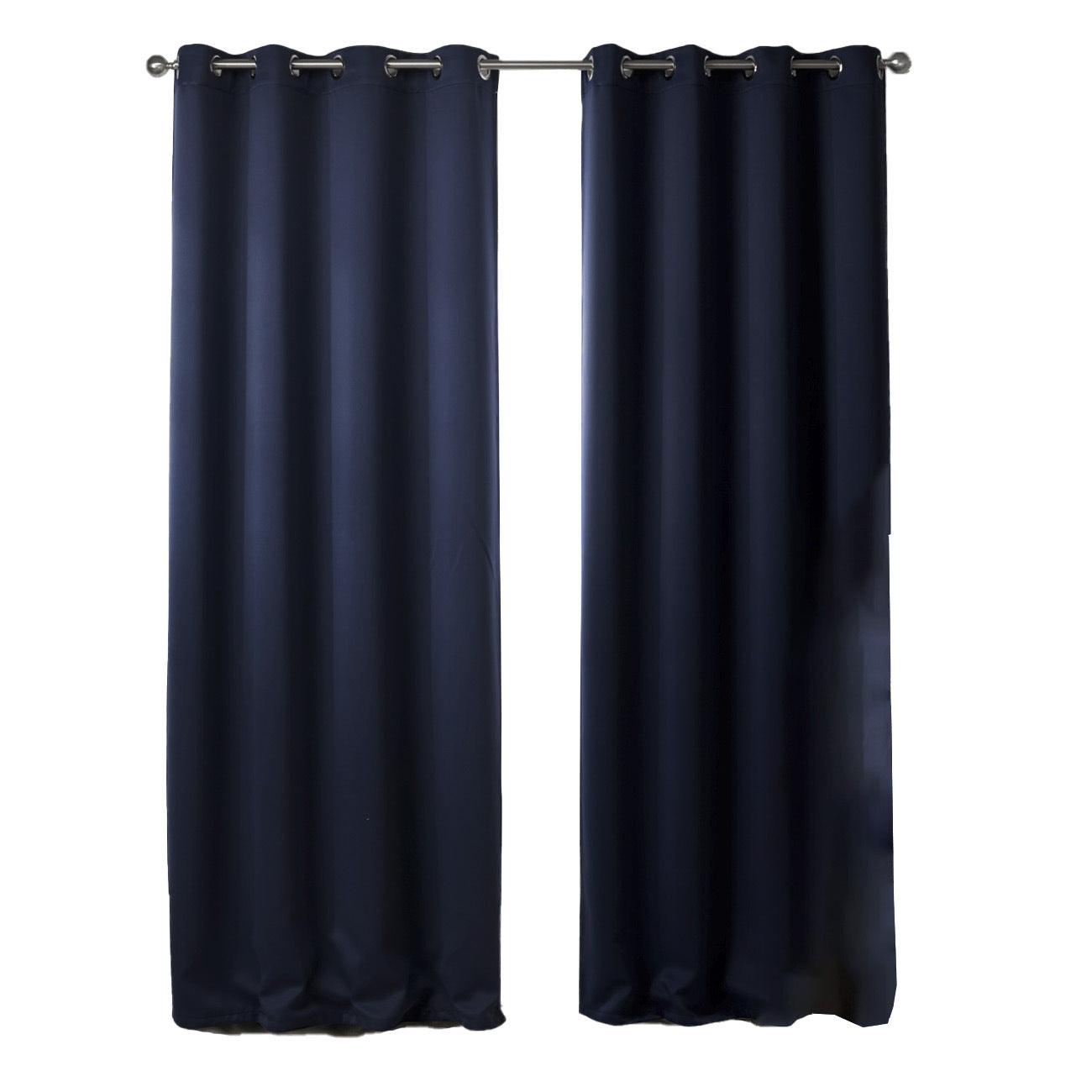 Dark Blue Bedroom Blackout Fabric Printed Curtains - Mubimart -  