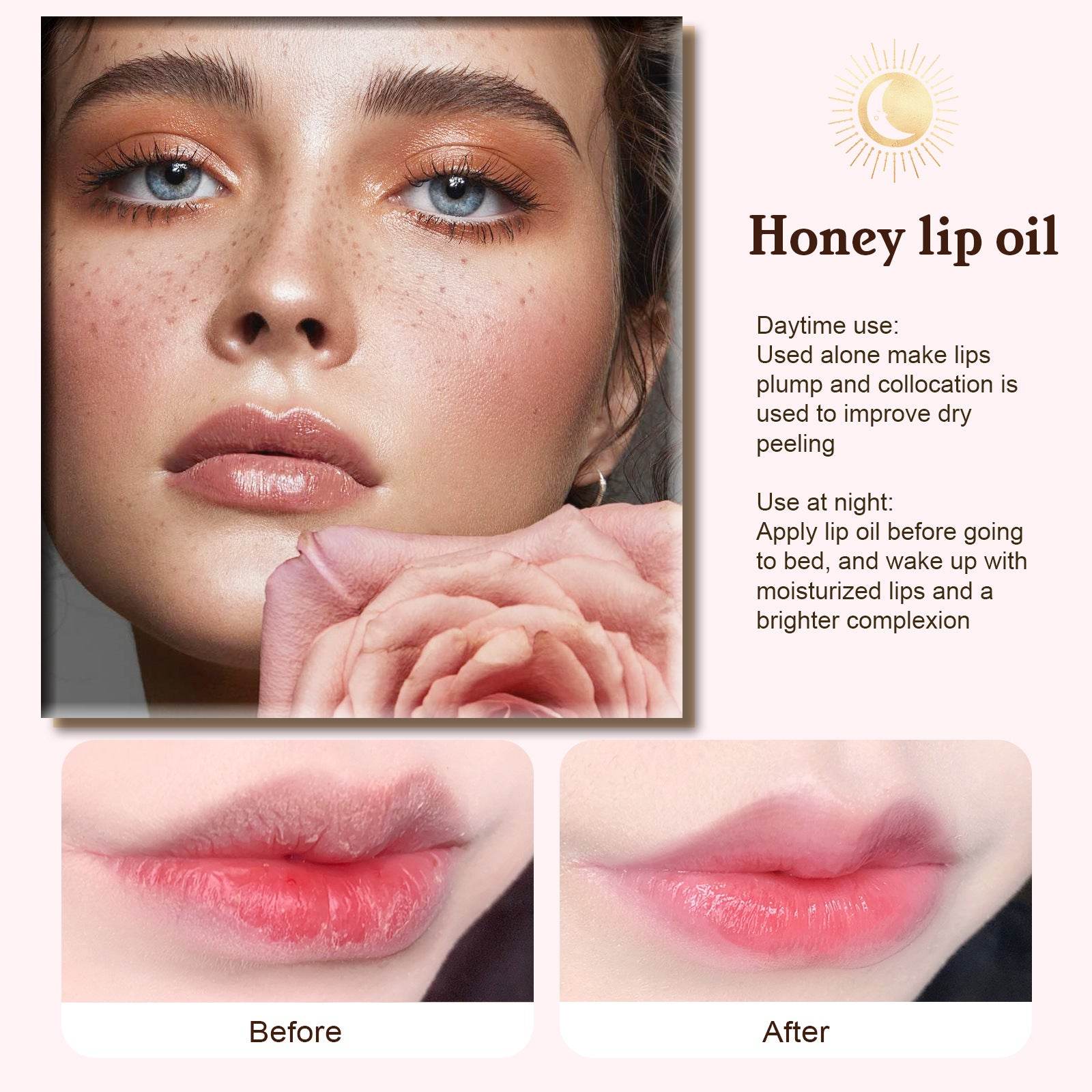 Day And Night Honey Moisturizing Lip Gloss Fade Lip Lines - Mubimart